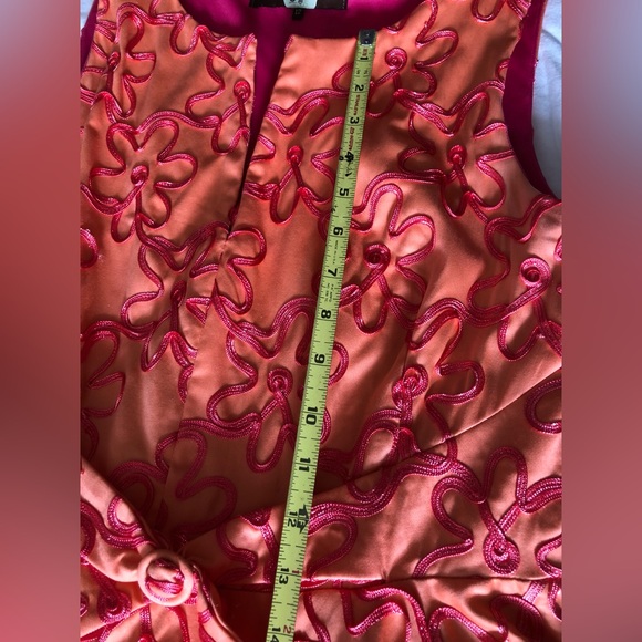 Eva Franco Orange and Fuchsia dress size 12 fit and flare style - Picture 11 of 14